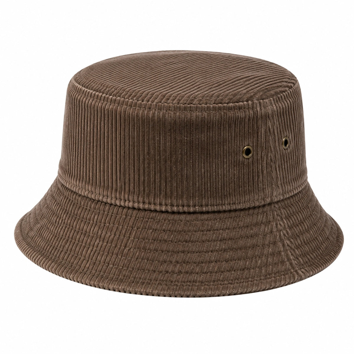 Cappello pescatore taglia unica in velluto a coste marrone con tesa flessibile