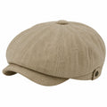Berretto con visiera taglia unica in tessuto beige regolabile stile newsboy