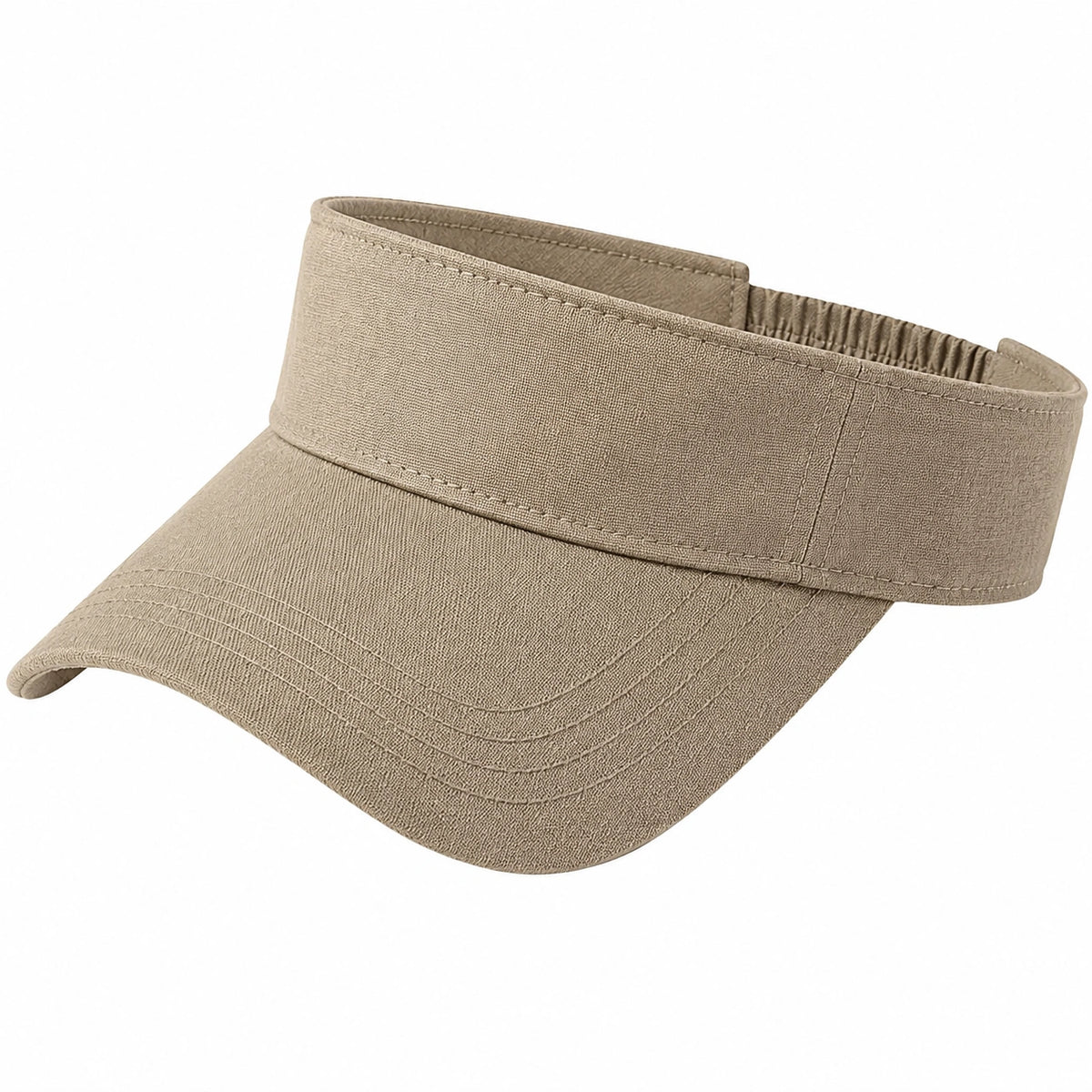 Visiera parasole in tessuto beige taglia unica con fascia elastica