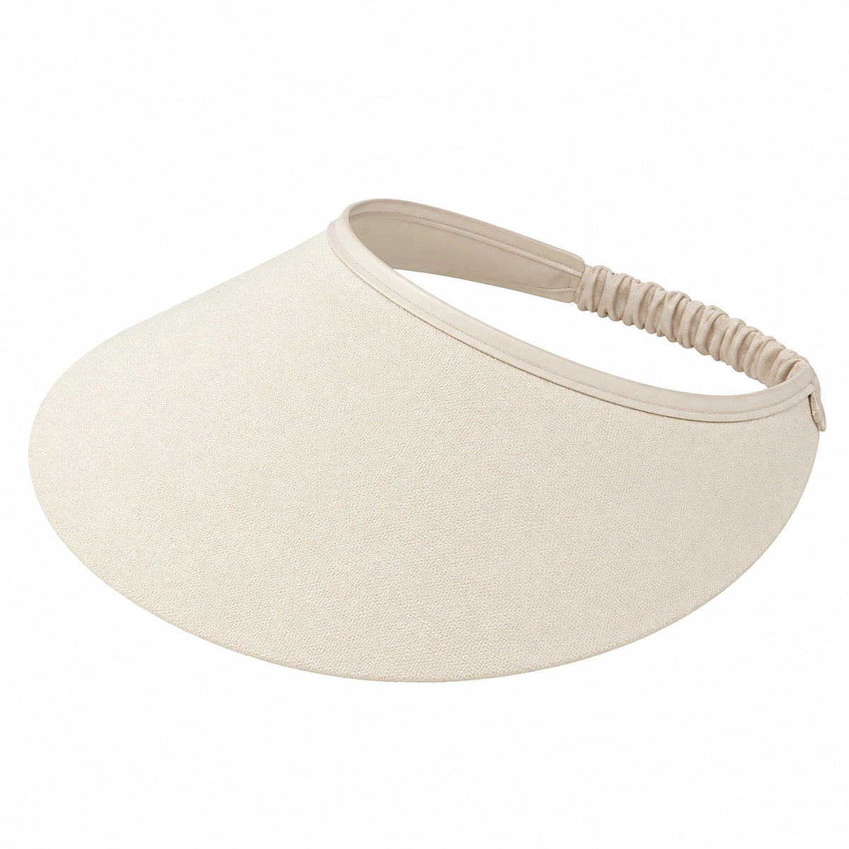 Visiera parasole taglia unica in tessuto beige con fascia elastica stile casual